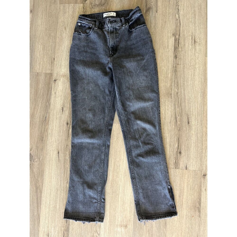 Abercrombie & Fitch Curve Love 90s Straight Ultra High Rise Jeans Black Size 26